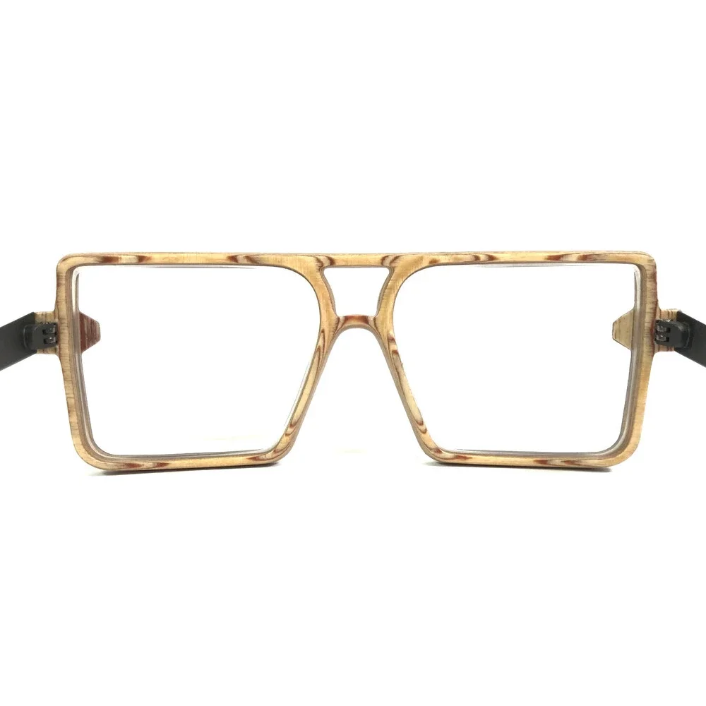 Nina Mur Eyeglasses Frames TETE A66 Blue Wave Soft Matte Wood Square 54-17-140